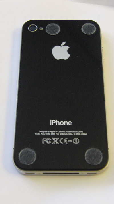 iPhone with four bumpers
